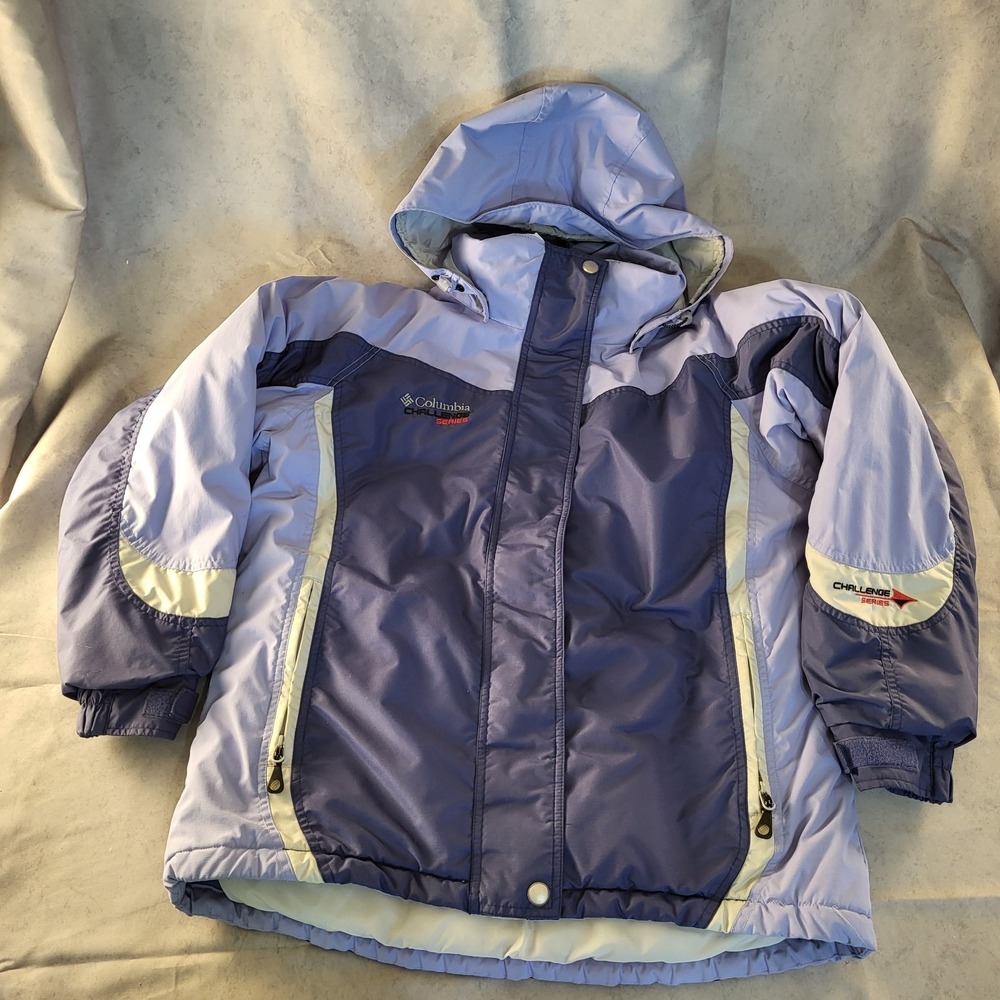 Womens XL Columbia Challenge Series Winter Jacket Lavender Hooded Insulated